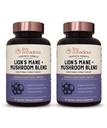 Live bevisst Lions Mane Mushroom Supplerende kapsler for hjernestøtte w/Lions Mane, Cordyceps, Reishi og Tyrkia Tail Mushrooms - Kognitiv minne Supplement for hjernen (2-Pack)