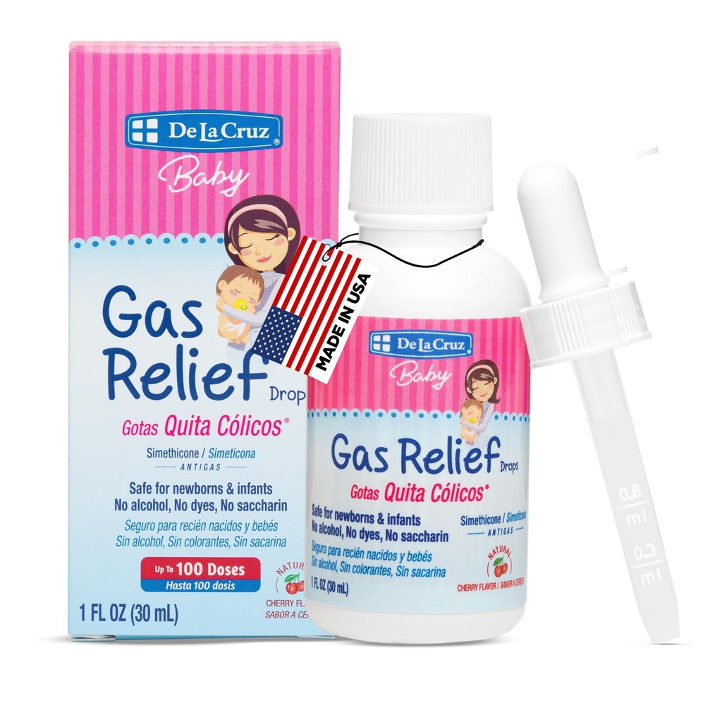 Gassdråper for babyer - Quita Cólicos Infant Gassrelief Drops med Simeticone - Trygge Colic Drops for Nyfødte 1 FL. OZ. (30 ml)