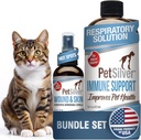 PetSilver - Immunstøtte (16 fl oz) og sår og hudsprøyte (4 fl oz) med patentert Chelated Silver - Allergier, Sinus & Cough behandling - sår omsorg og Hot Spot Spray for katter og hunder - laget i USA