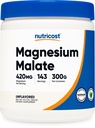 Nutricost Magnesium Malate pulver (300g) - 420 mg magnesium Per Serving - Ikke-GMO, Glutenfri