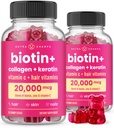 NutraChamps Hair Skin & negler Gummies, Biotin med kollagen & Keratin, 5000mcg Biotin skjønnhetskompleks, vitamin Supplement, Berry, 120 greve, Sunt hår, strålende hud og sterke negler (pakke av 2)