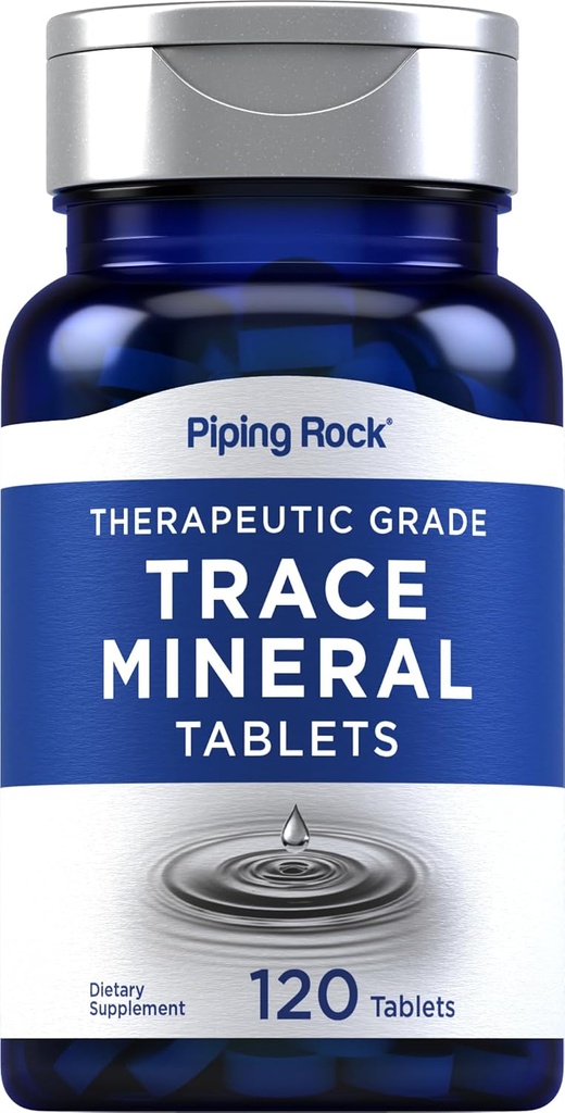 Piping Rock Trace Minerals kosttilskudd ® 120 tabletter | Terapeutiske Grade | piller for menn og kvinner | Ikke GMO, Glutenfri