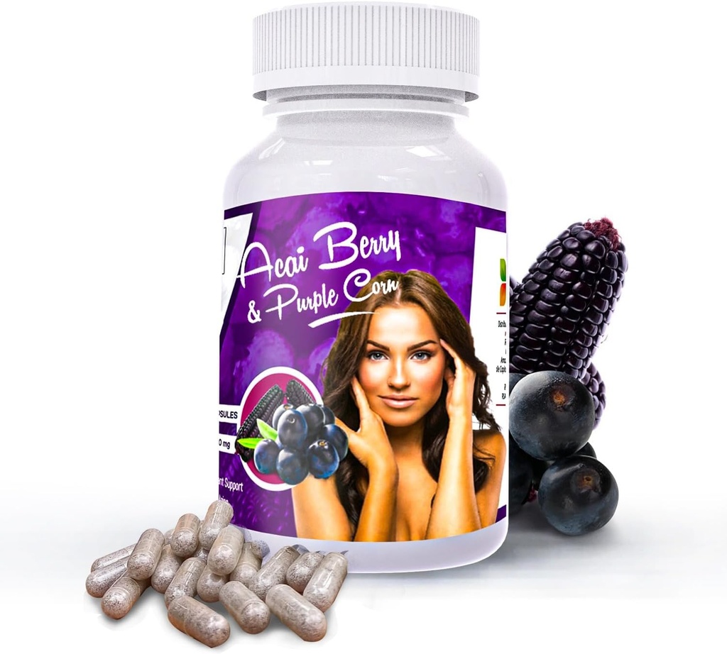 Acai Berry med lilla Corn Capsules l Resveratrol og Anthocyanins Source l Sikyriah