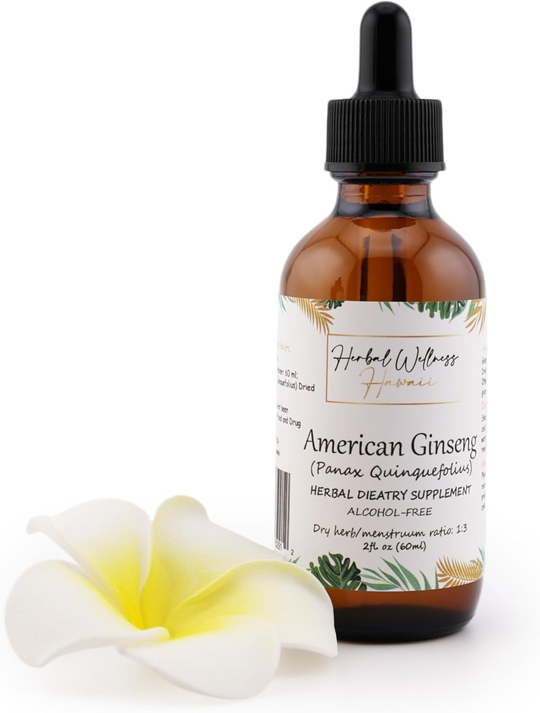 Amerikansk Ginseng flytende ekstrakt (Panax Quinquefolius) - Diett Supplement for energi og immunforsvar støtte, organisk grønnsaker glyserin, 2 floz