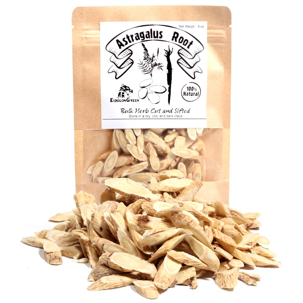 Astragalus Root (Milkvetch/Huangqi/黄芪/正北/황기) Astragalus Root Sliced Raw, Tørket Bulk Urter 3Oz (88g)