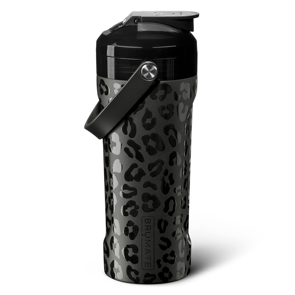 BrüMate MultiShaker Blender Flaske | 100% Leakproof Isolert rustfritt stål | Pre Workout og Protein Shaker Flaske for Gym | 26oz (Onyx Leopard)