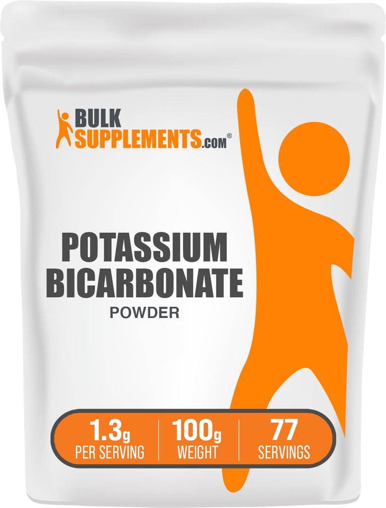 BulkSupplements.com Kalium Bikarbonat pulver - Kalium Bikarbonat Food Grade, Mineral Supplement - 1,3g per servering, 100g (3,5 oz) (Pack of 1)
