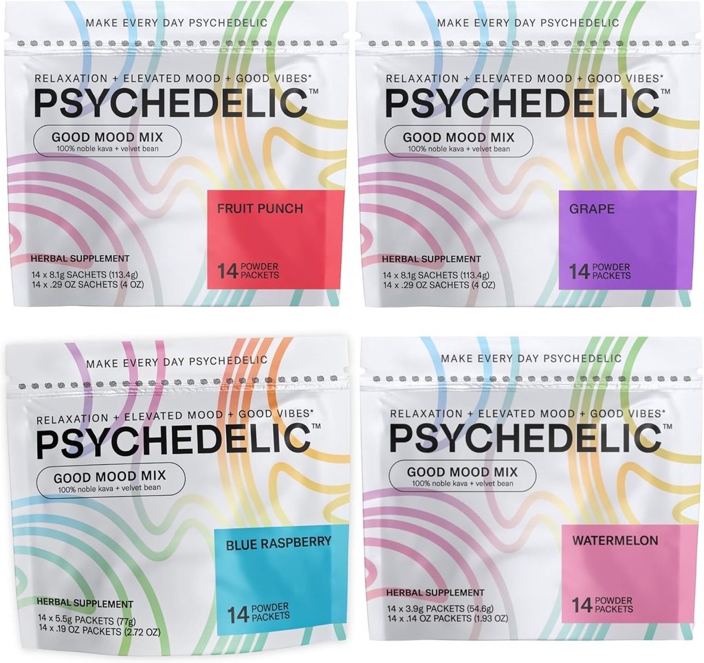 Psykedelisk Vann God Mood Mix 4 Flavor Blandet Bundle