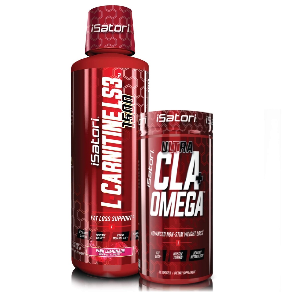 iSatori L-karnitin LS3 Pink Lemonade 1500mg (32 serveringer) & iSatori Ultra CLA (90 Softgels)