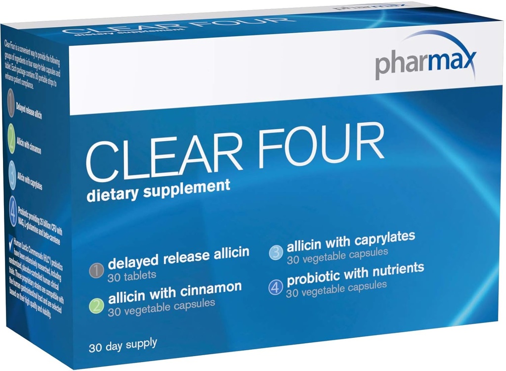 Pharmax klar fire  Shelf hylle stabile probiotika for å fremme gastrointestinal helse | 30 dagers forsyning