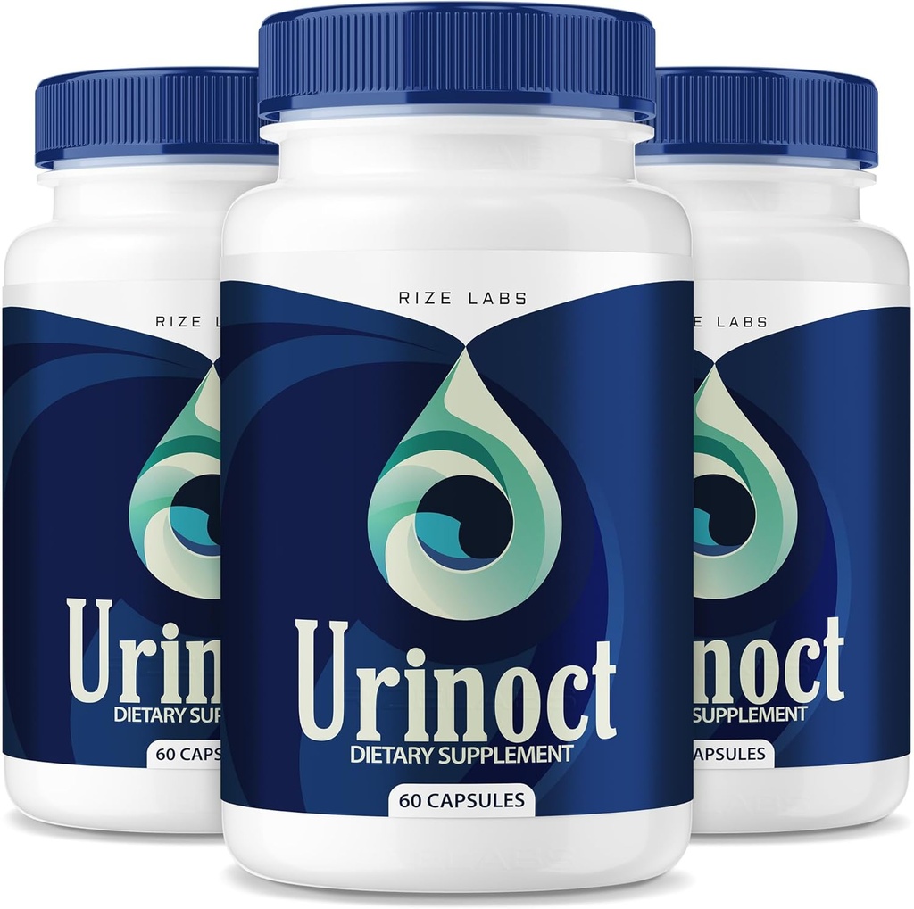 Rise Labs (3 Pakke) Urinokt Prostate Supplement, Urinokt Blader Helse, Avansert Urinokt Prostate Funksjon Formula, Urinoc Organic Herbal Blande Vurderinger, Urinokt Prostate Flush for Flow (180 Kapsler)