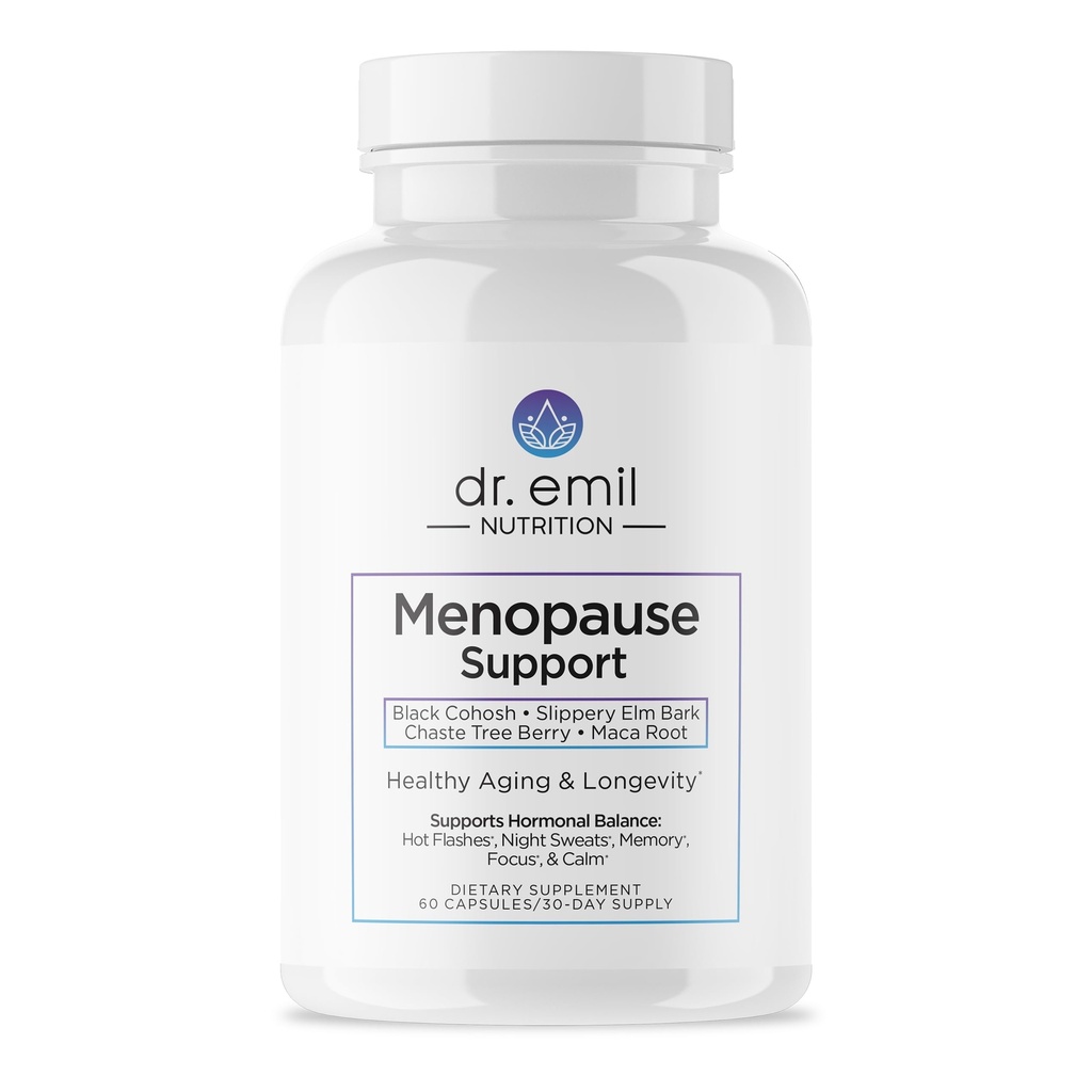 DR. EMIL NUTRITION Menopause Supplements for kvinner - Multi-Symptom Menopause Relief for varme blits, nattsvits og humørsvingninger - Menopause støtte piller med svart cohosh - 30 dagers levering