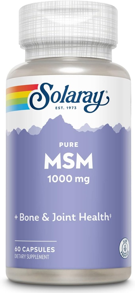 SOLARAY ren MSM kapsler, 1000 mg, 60 greve