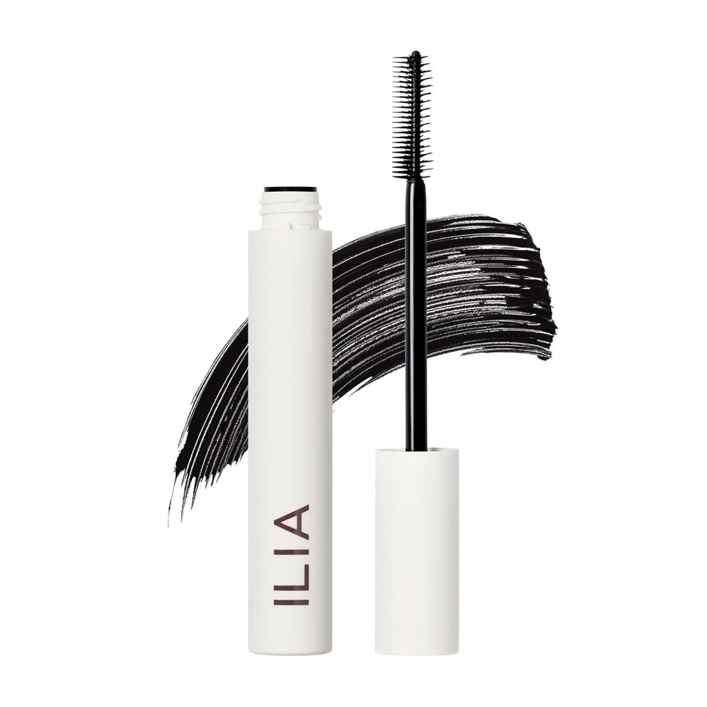 ILIA - Limitless Lash Mascara | Letvekt, Nourishing, Lengdelegging, Heising | Flake + Smudge-Resistant | Ikke-toksisk, Cruelty-Free, oftalmolog-testet, trygt for sensitive øyne (Soft Black)
