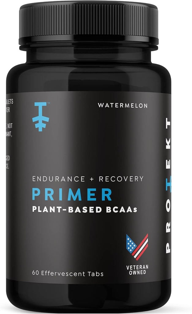 Protekt Primer - Plantebasert BCAA Supplement med vitamin C - 60 Effervescent tabletter - Vegan BCAA - Vannmelon Flavor - Maksimal absorpsjon for optimal ytelse og raskere gjenoppretting