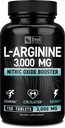 Zeal Naturals L Arginine 3000mg Kapsler (150 tabletter | 1000mg) Maksimal dose L-Arginine Nitric Oxid Supplement for å støtte muskelvekst, vaskulær funksjon og energi - Nitric Oxid Booster