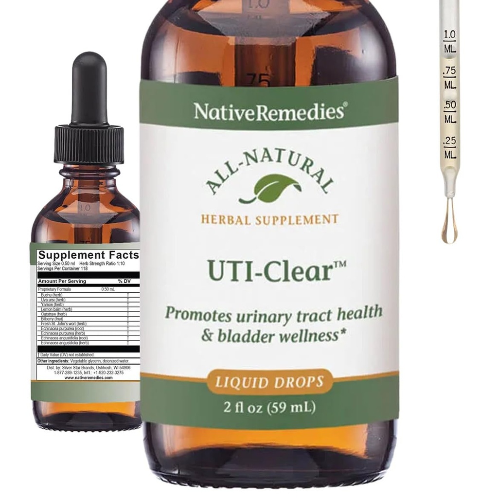 Native Remedies UTI-clear for Urin Tract and Blader Helse, 59 ml