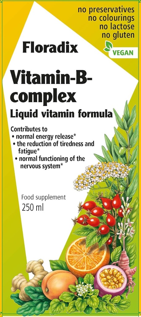 Floradix vitamin B kompleks flytende formel, 250 ml