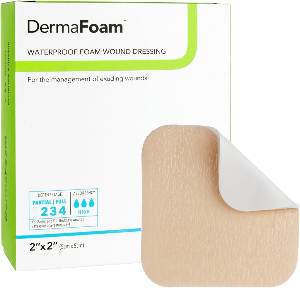 Dermaritt Industrier Derma Foam Ikke-Adhesive Foam Dressing, 2x2, 10 greve