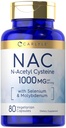 Carlyle NAC Supplement N-Acetyl Cysteine 1000mg | 80 kapsler | med Selenium & Molybdenum | Vegetarisk, ikke-GMO & Glutenfri