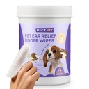 HICC PET øre renere fingre tørker for hunder og katter, Vet-anbefalt hund øreinfeksjon behandling for å lindre kløe og inflammasjon, fjerne Wax, dirt & stopp luktig, ikke-irriterende, 50ct(Coconut Scent)