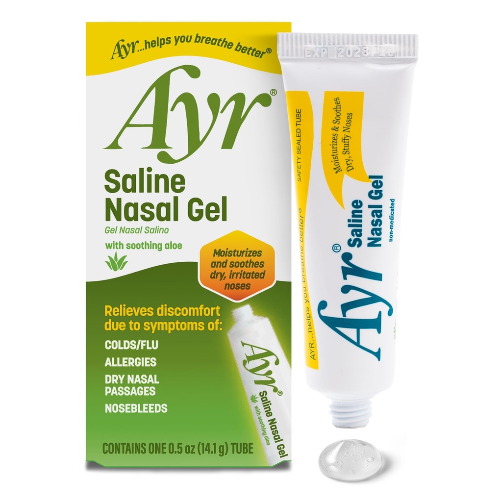 Ayr Saline Nasal Gel, Med Soothing Aloe, 0,5 Ounce Tube (pakke med 1)