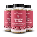 Glow Prenatal vitaminer for kvinner 3-Pack Bundle - 20-i-1 Vitale næringsstoffer for sunn svangerskap og føtal utvikling - folsyre og vegansk DHA for babyens vekst og en behagelig graviditet - 180 kapsler