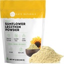 Kate Naturals Solflower Lecitin pulver til baking brød, gummier, matlaging. Lecithin Supplement for tilstoppet melkedukter. Erstatt for soya Lecithin pulver (12oz, ikke-GMO)