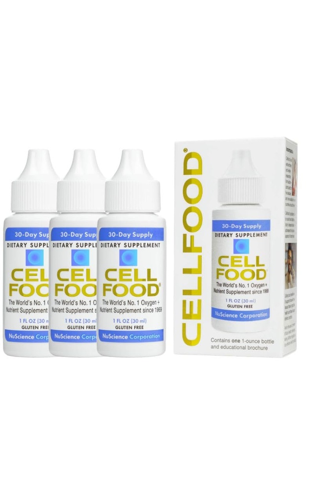 Cellfood Oxygen Boost - 1 fl oz, 3 Pack - flytende oksygen Supplement for lymfatisk drenering, høydesykhet, Jet lag, tretthet, hodepine, Hangovers & energi - Glutenfri, Cert. Kosher