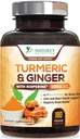 Gurkemeie Curcumin Supplement 1950mg - 95% Curcuminoids med organisk gurkemeie & Ginger, BioPerine Black Pepper for beste absorpsjon, Naturens vegan felles støtte, ikke-GMO, flaske i USA - 180 Kapsler