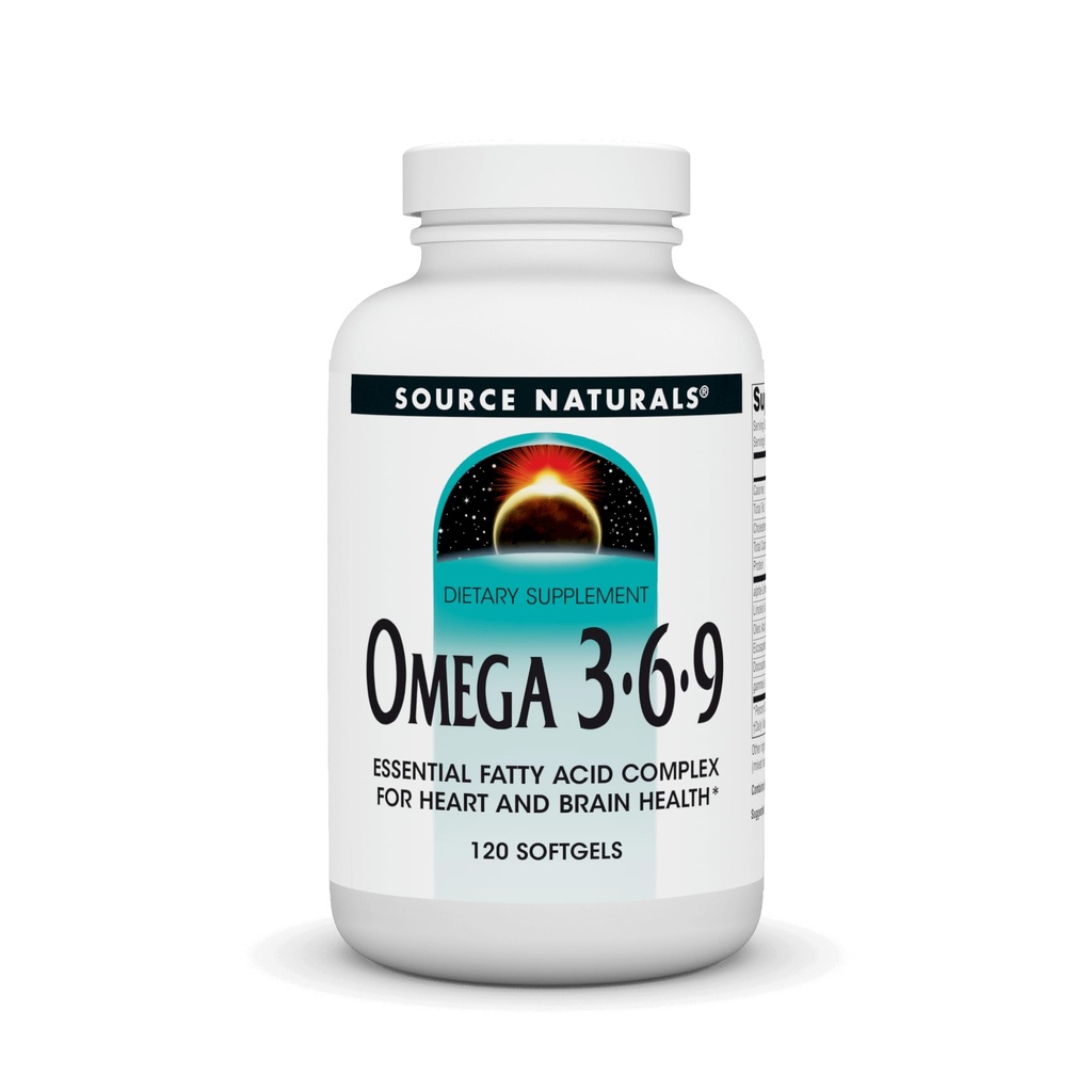 Kilde Naturals Omega 3-6-9, Essential Fatty Acid Complex for hjerte og hjerne helse * - 120 Softgels