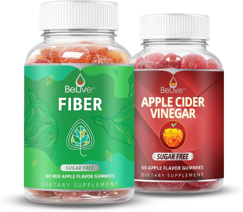 BeLive Digestion Bundle Fiber og Apple Cider Vinegar for Digestive Support og Total Gut Health