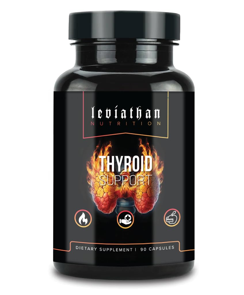 Leviathan Thyroid Support | Energi & Thyroid Helse & Iodin Supplement, Selenium, Sink, Manganesisk, Kobber, L Tyrosin, Guggul Støtte for kvinner og menn