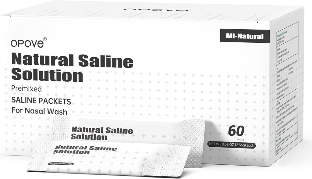 oppove pre-mixed saltpakker for Nasal vask irrigasjonssystemer, naturlige og PH balansert for Sinus Relief, 60 pakker (Nose Cleaner er ikke inkludert)