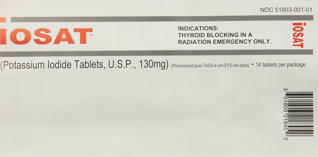 IOSAT 130 mg Kalium jodidetabletter, 5 Antall