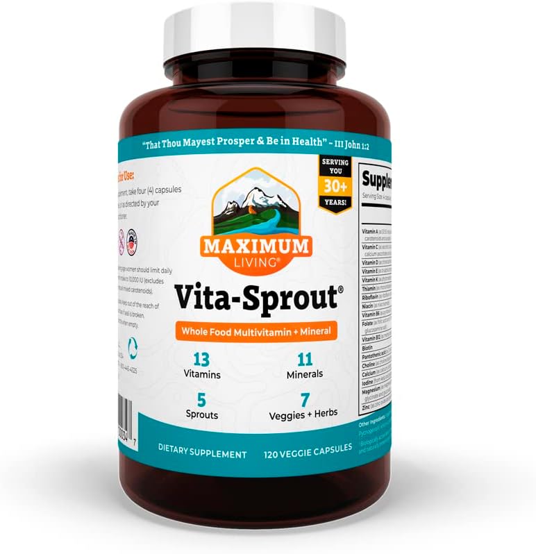 Maks. Living - Vita-Sprout Helfôr Multivitamin & Phytonutrient Blanding - 120 kapsler