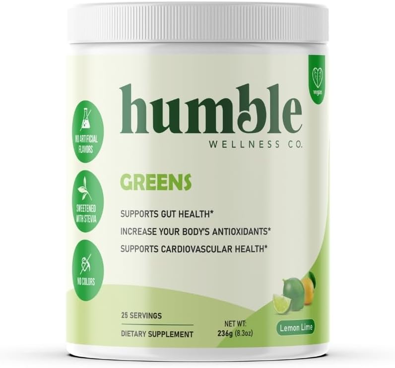 Grønn pulver: Antioksidant boost, Cardiovaskulær helse, Gut helse, 24 økologiske frukter og grønnsaker, Glutenfri, Vegan, Ingen sukker lagt til, Ikke GMO, laget i USA, 25 serveringer