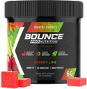 Bounce Pro Creatine Monohydrat Gummies for menn og kvinner, Lav kalorie, 6G kreatin per servering, Vegansk, Anti-Melting, Glutenfri, Ikke-GMO, 2g Creatine per Gummy (72ct, Cherry Lime)