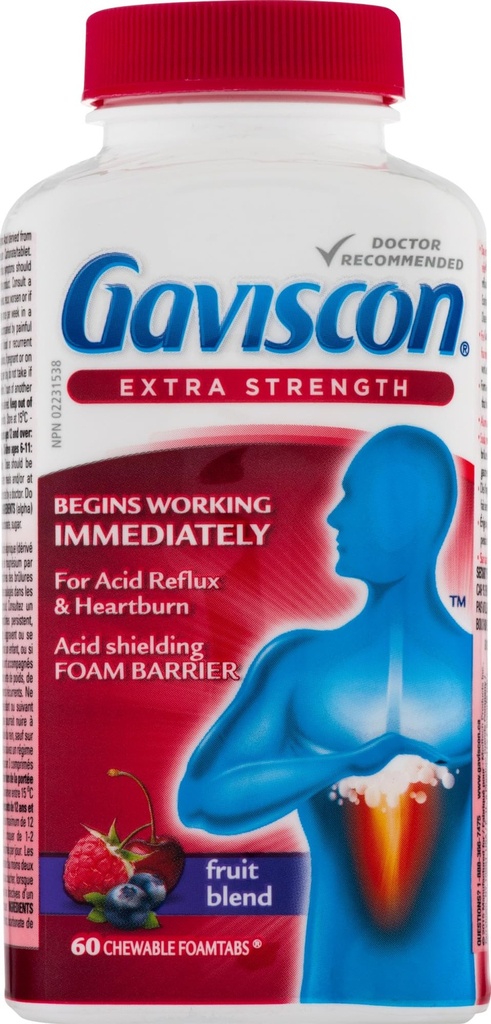 Gaviscon ekstra styrke frukt antacid 60 tabletter