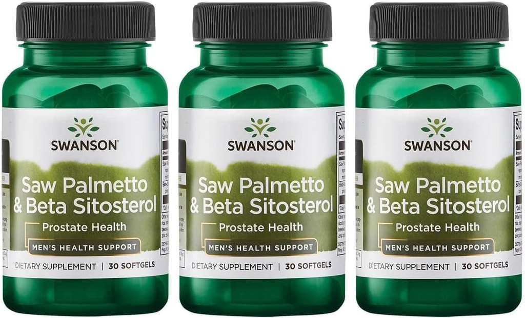 Swanson så Palmetto og Beta Sitosterol 30 Sgels (3 pakke)