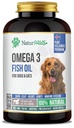 Omega 3 Fish Oil Supplement for hunder og katter - 1000 mg ren DHA og EPA Omega - Støtter Sunn Coat og hud, hjerte, immunsystem, ledd og Hip - 180 softgels