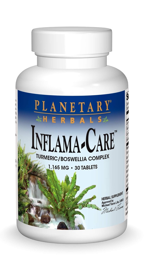 Planetary Herbals Inflama-Care 1165 mg Turmeric, Boswellia Complex - 30 tabletter