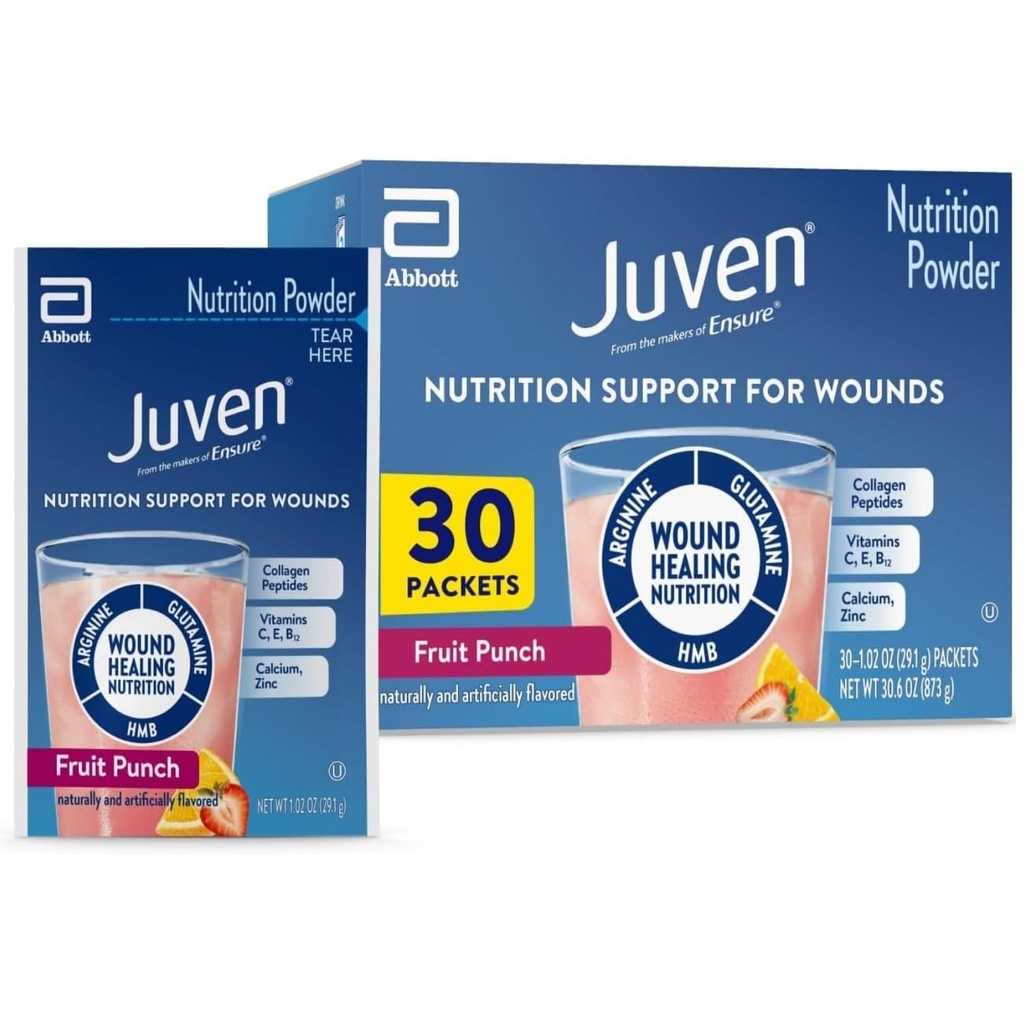 Medline Juven pulver ernæringskosttilskudd (Fruit Punch, emballasje : 30EachCarton)
