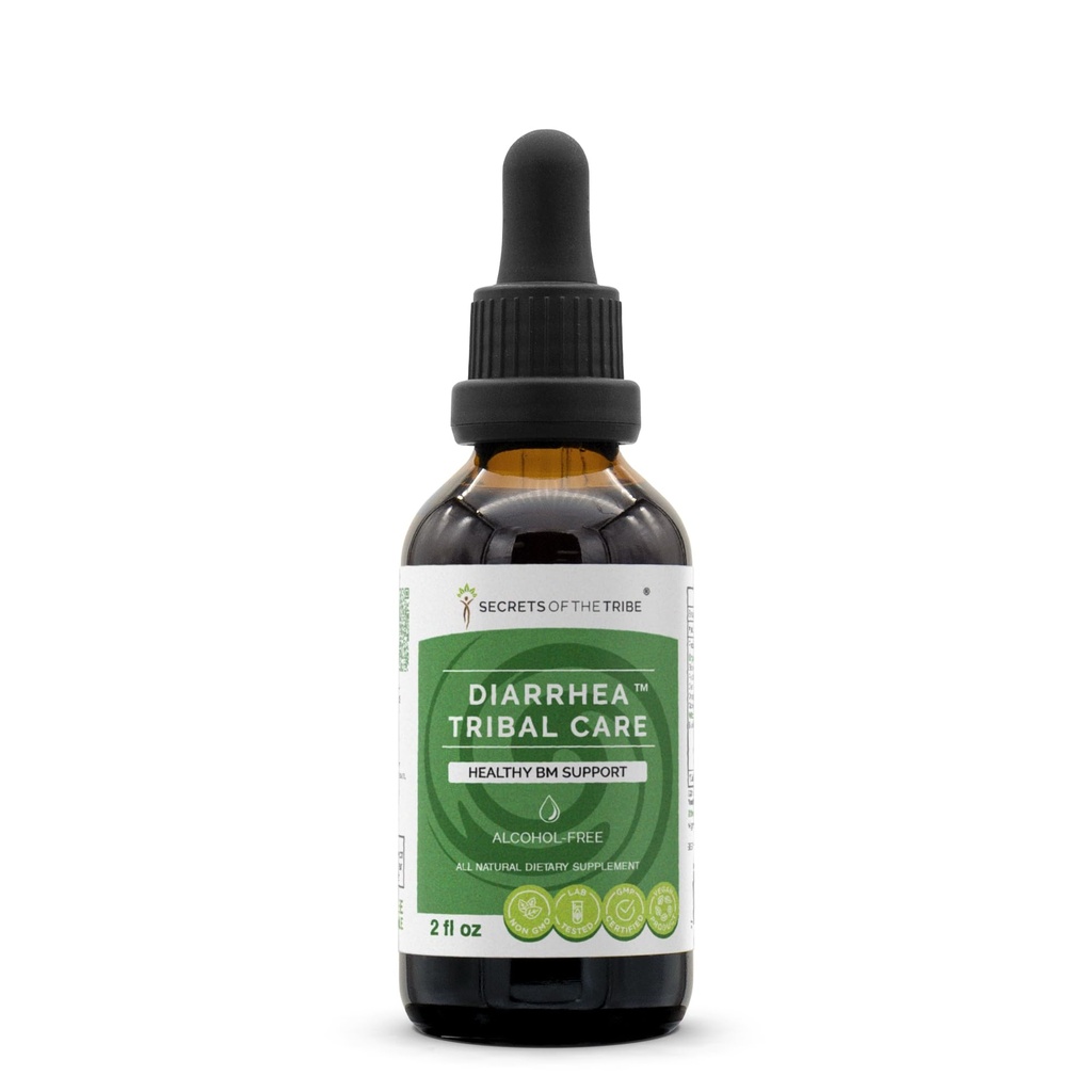 Hemmeligheter av Tribe Diarrea Tribal Care Tinkture alkohol-fri ekstrakt, Urter BlackBerry Rubus Fruticosus, Kamille Matricaria Recutita, Goldenseal Hydrastis Canadensis Sunn Digestion 2 oz