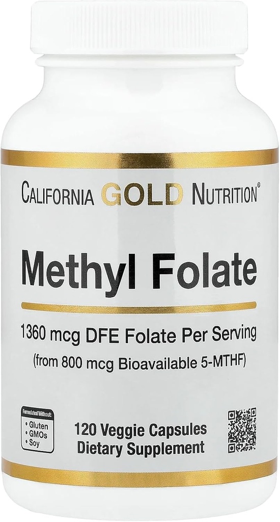 Lake Avenue Metyl Folat, 800 mhg, 120 Veggie Capsules, ernæring