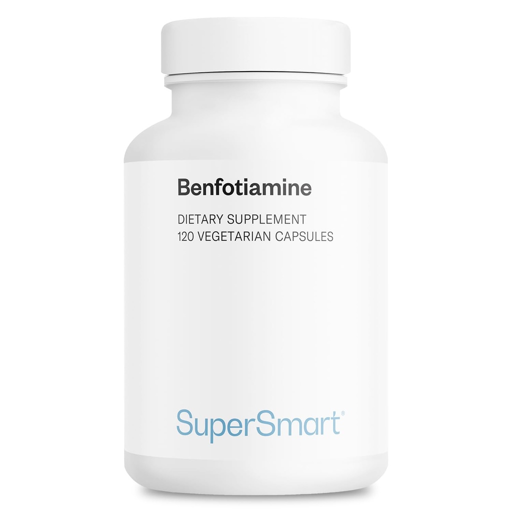 Supersmart - Benfotiamin 320mg per dag (høy potens) - Biotilgjengelig Thiamin - Vitamin B1 Benfotiamin Supplement ikke-GMO & Glutenfri - 120 Vegetariske kapsler