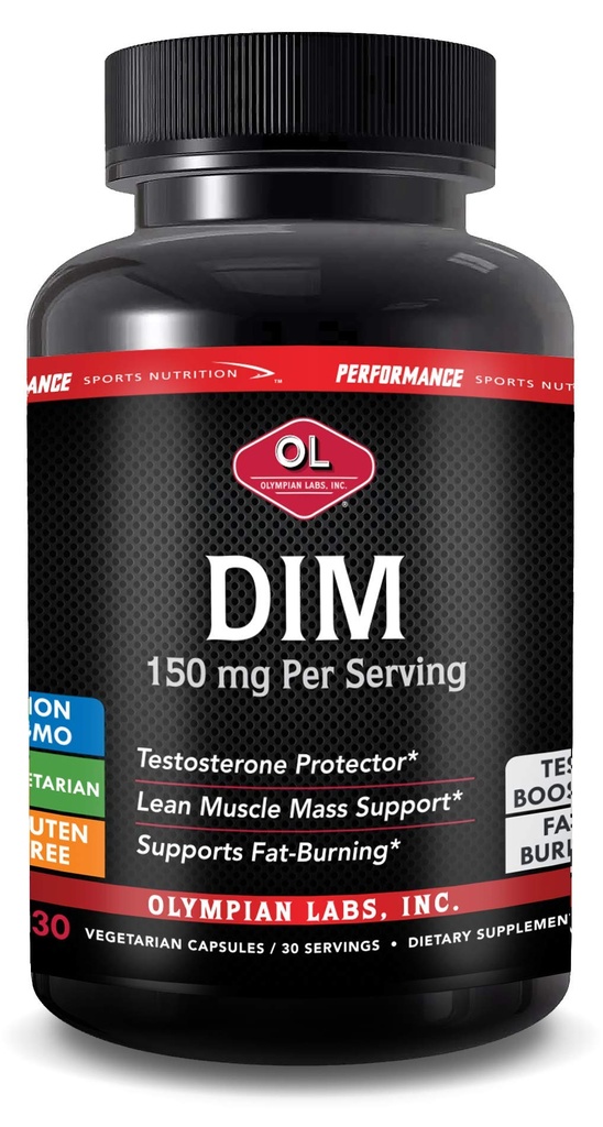 Olympian Labs DIM 150mg - DIM Diindolylmetan Supplement Kapsler som støtter hormonbalanse, klar hud, PCOS, og hjelp i Fitness Regimes - 30 kapsler (30 dagers forsyning)