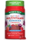 Naturens sannhet Kids Multivitamin Gummier med probiotika | 60 greve | Berry Punch Flavor | Vegetarisk, ikke-GMO, og Glutenfri Supplement