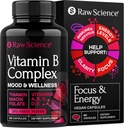 Vitamin B komplekse kapsler - B vitaminer: B1 B2 B3 B5 B6 B7 B9 B12, Biotin, Folinsyre, Vitamin C for energi og immunstøtte Supplement, Super B-kompleks for kvinner & menns nervesystem, 60 Kapsler