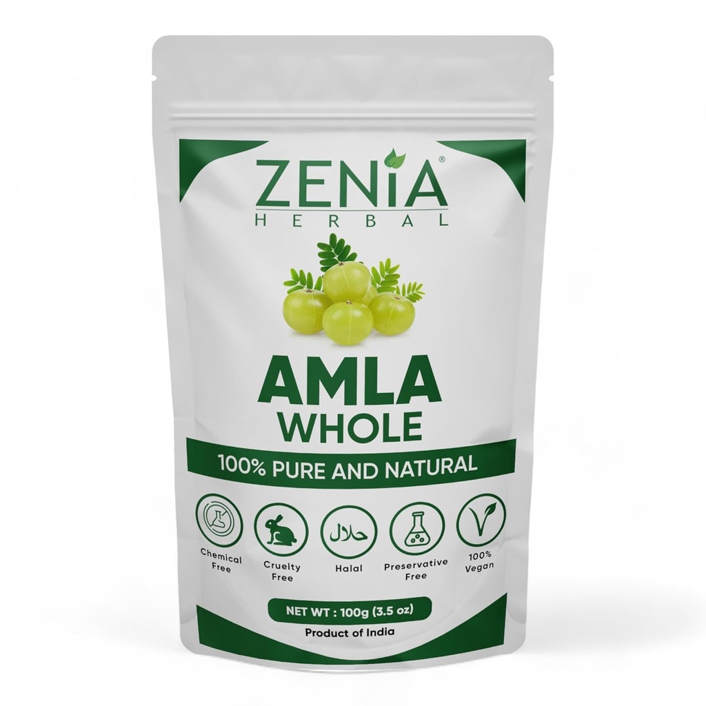 100 gram Zenia tørr hele Amla Gooseberry ayurvedisk hårbehandling